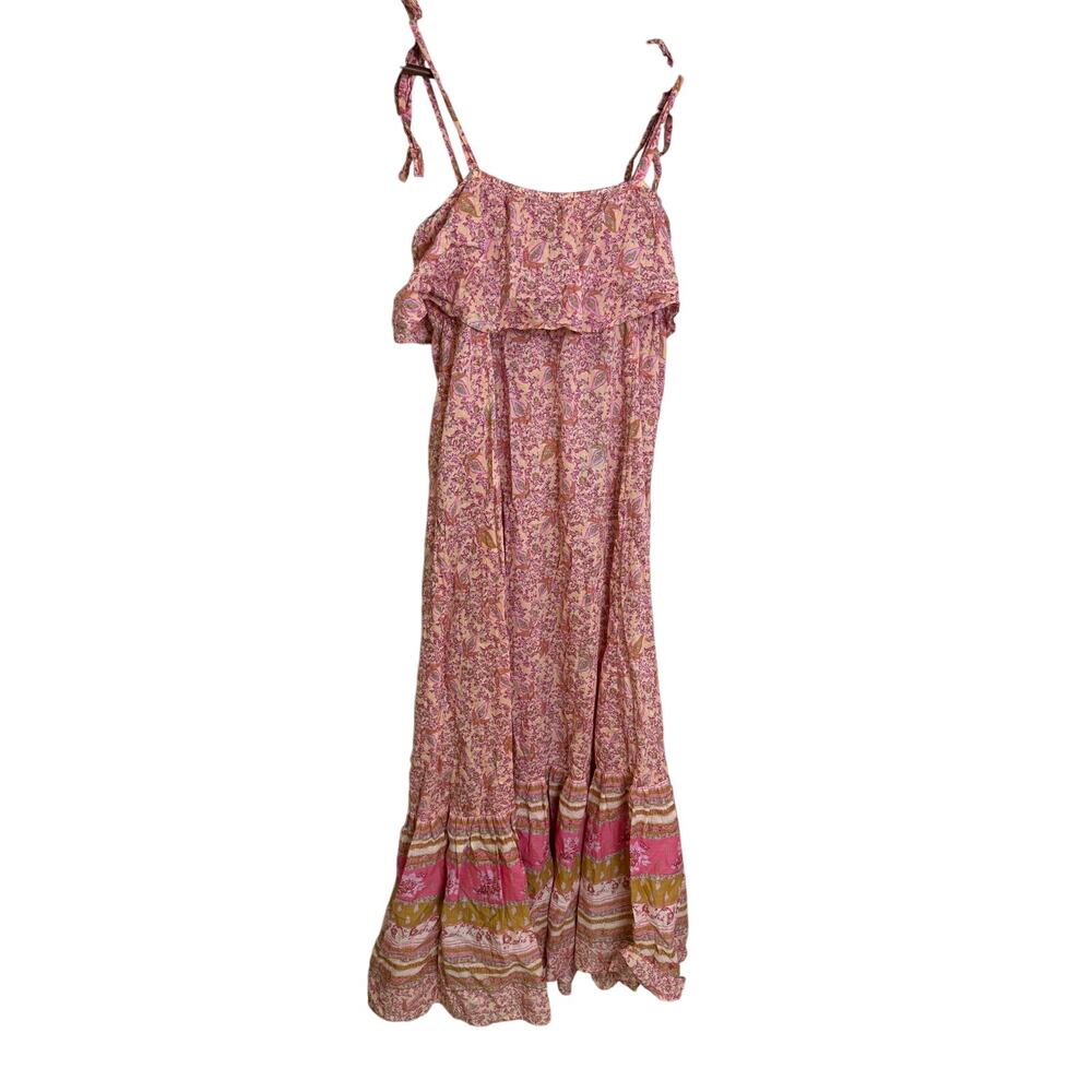 Free People Tangier Tie Shoulder Maxi Dress Rose Combo Boho Floral Size M - Picture 5 of 5